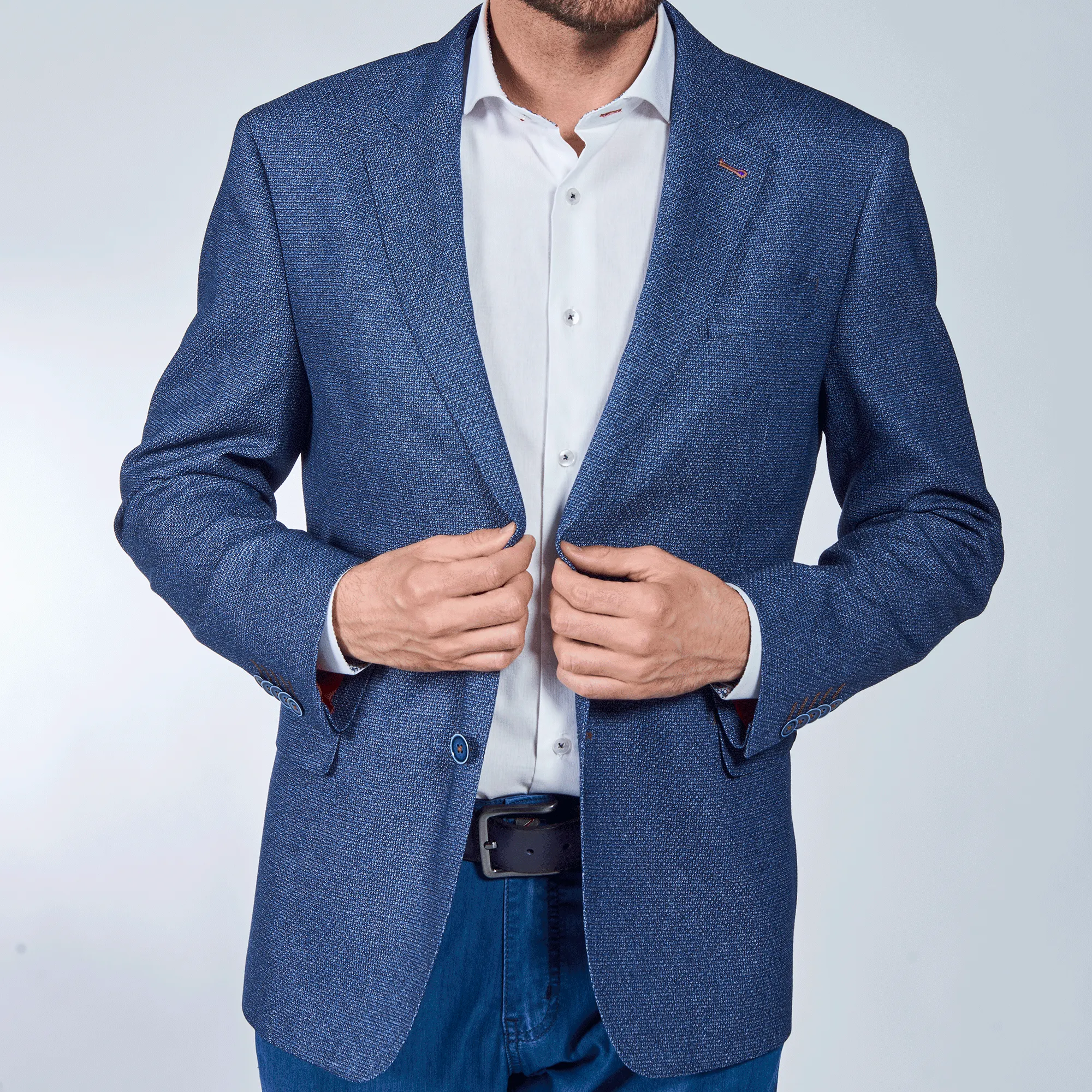 7 Downie St. - Mason Textured Blue Blazer