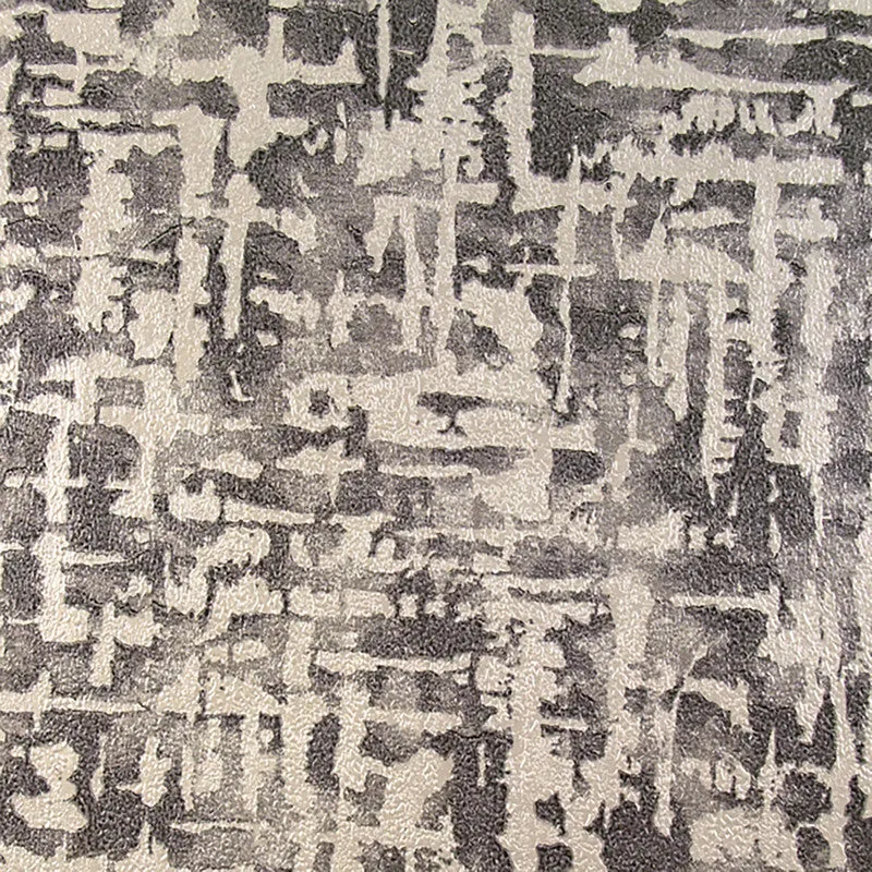 Abstract Contemporary Textured Wallpaper in Black/Silver