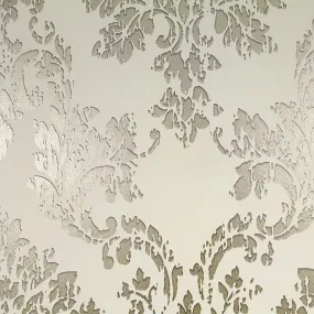 Abstract Damask Exotic Wallpaper in Gold/Cream