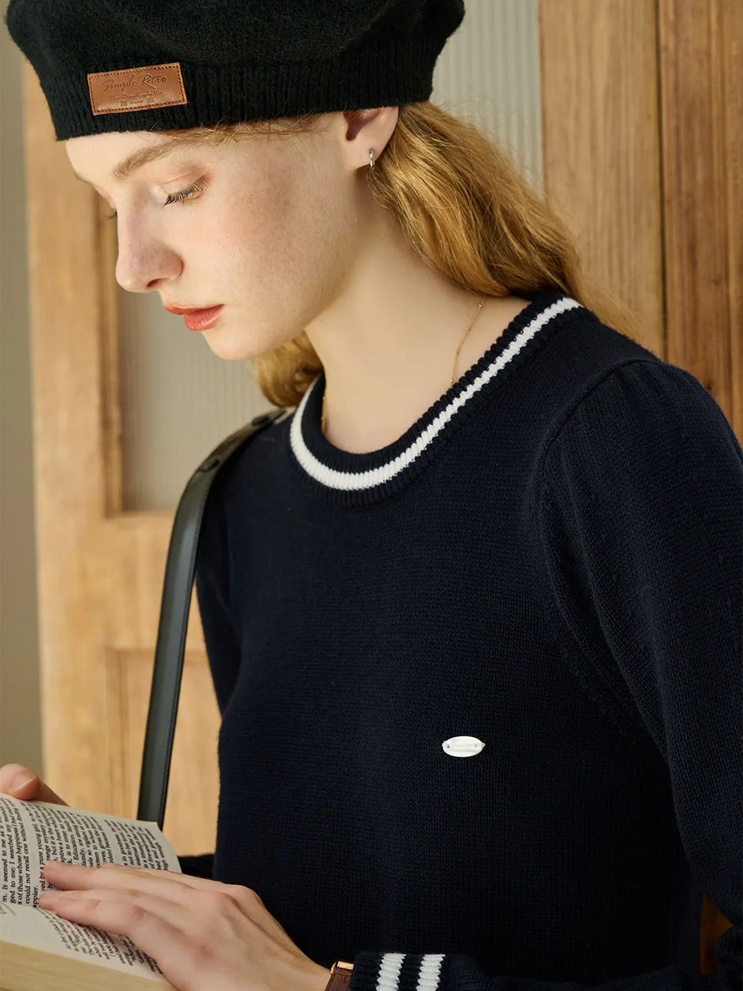 Addilynn Classic Vintage Striped Contrast Sweater