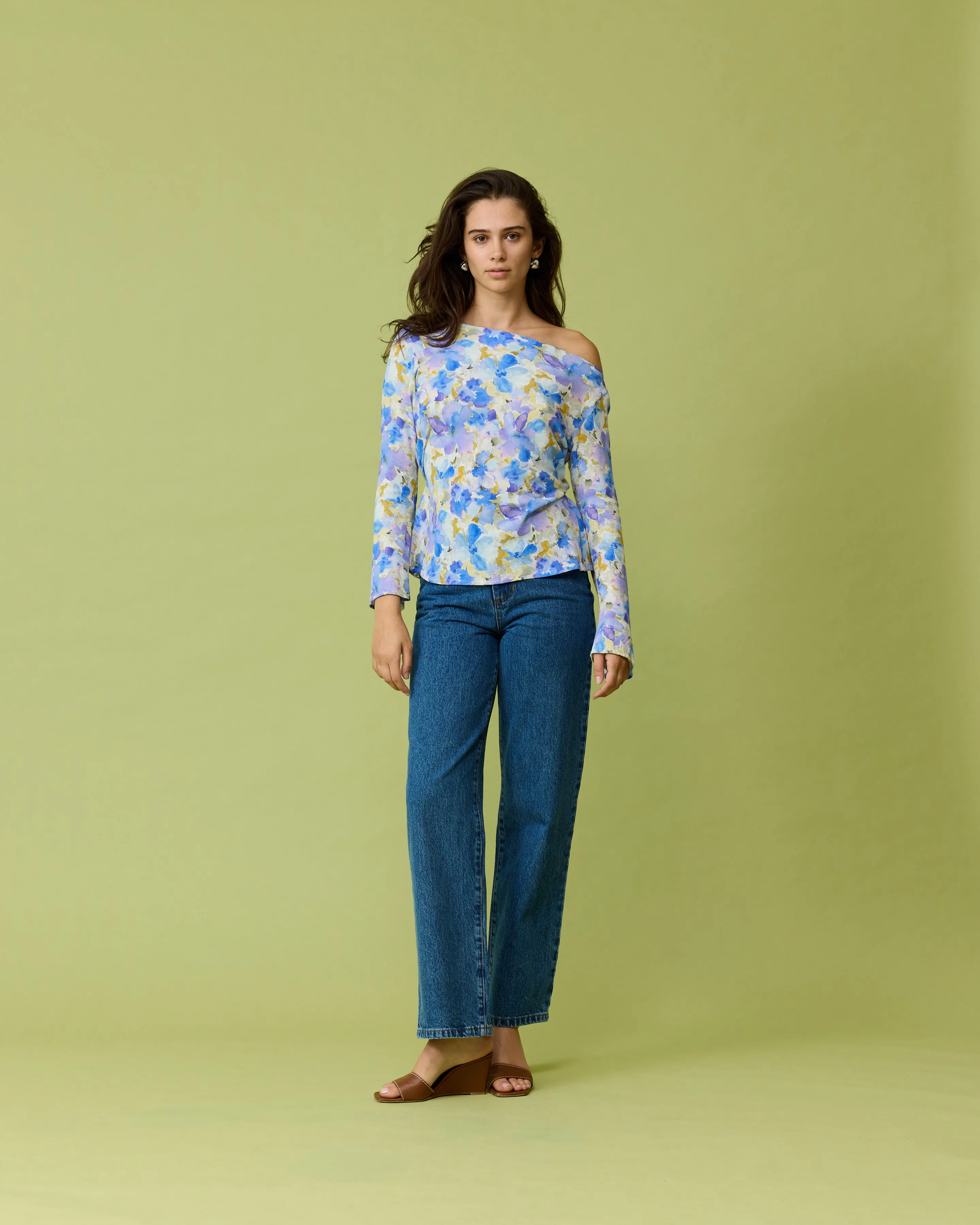 ANDIE LONG SLEEVE BLUEBERRY FLORAL