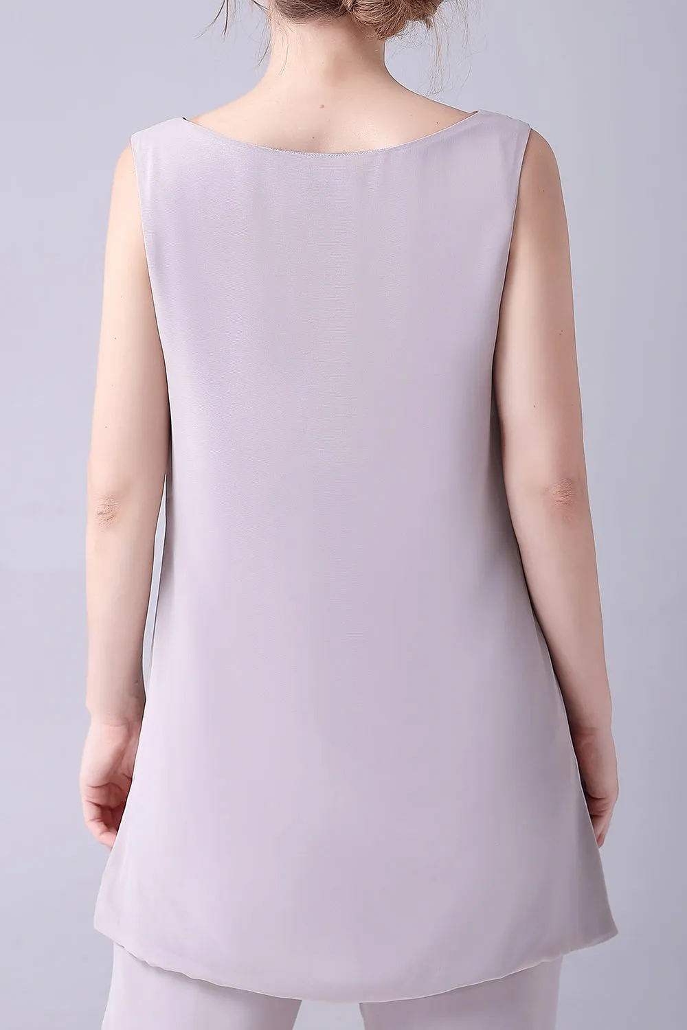 Apricot Long Sleeves 3 Pieces Mother of the Bride Pant Suits