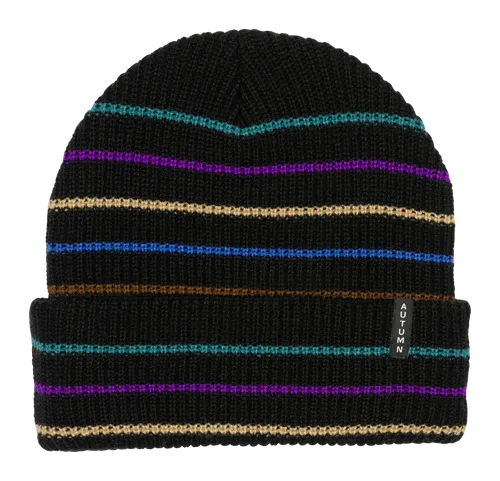 AUTUMN - MULTI STRIPE BEANIE BLACK