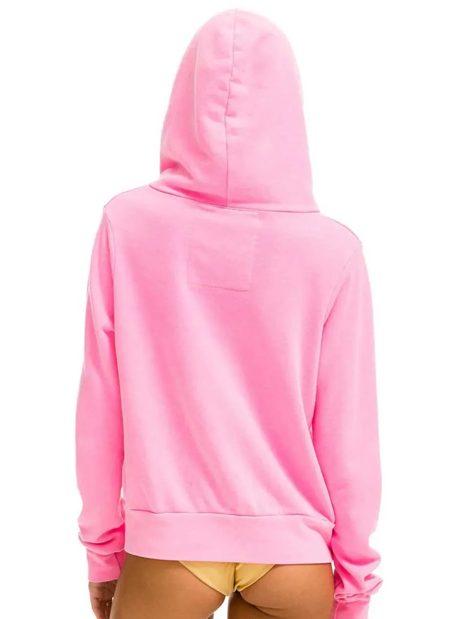 Aviator Nation Women's Rainbow Embroidery Hoodie - Neon Pink