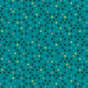 Benartex Dazzle Dots 16206 84 Confetti Drop  Teal/Multi By The Yard
