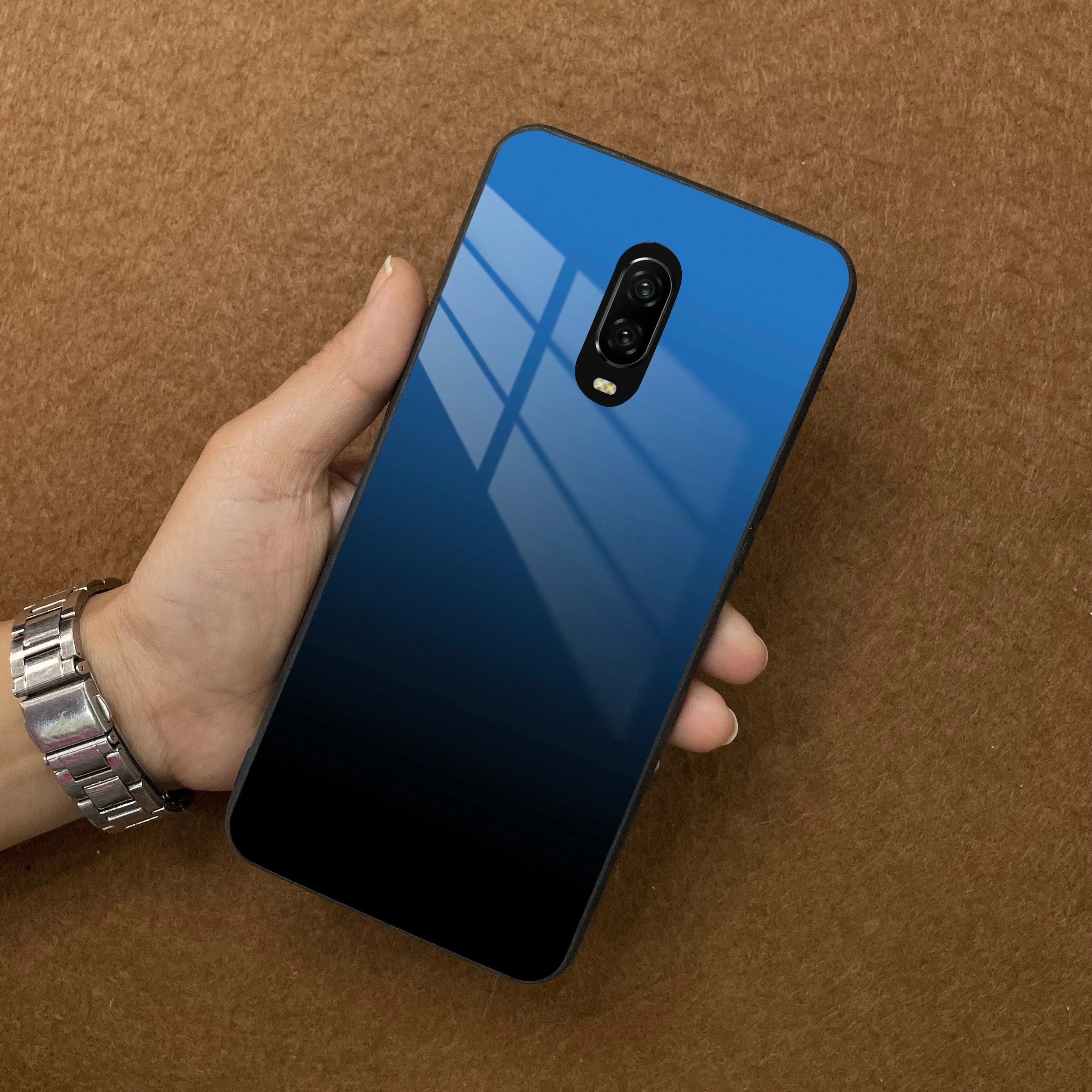 Blue Gradient Glass Case Cover For OnePlus