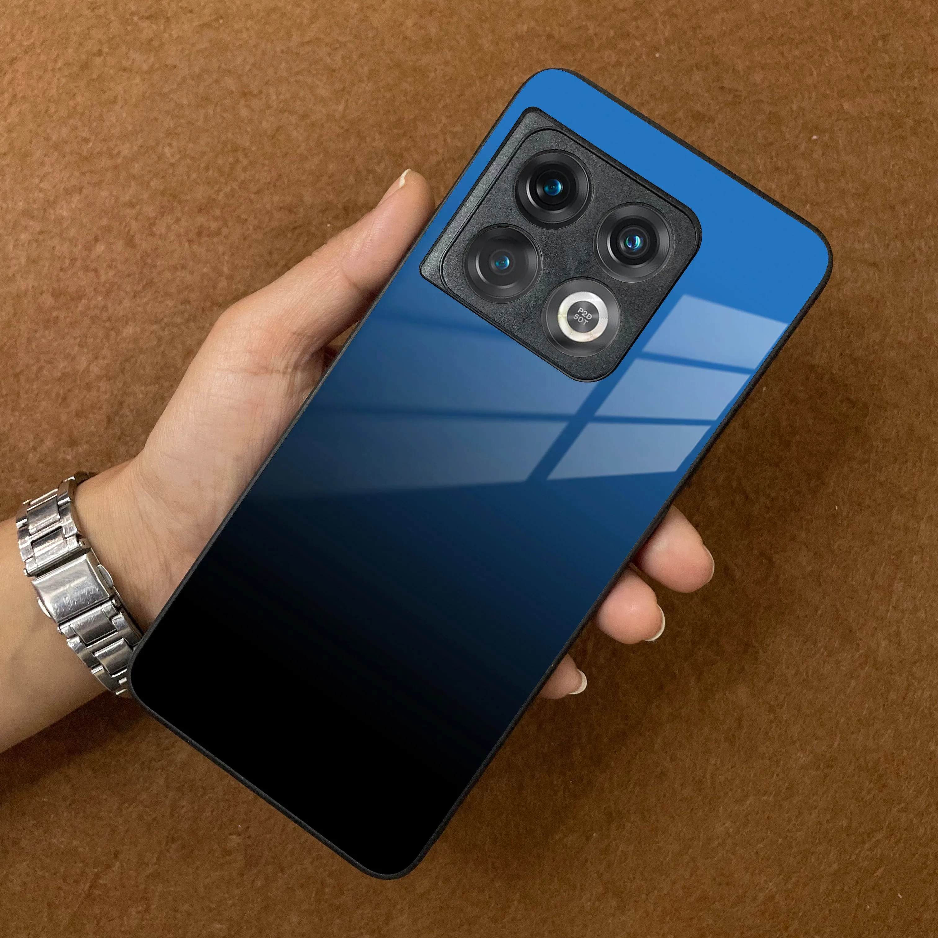 Blue Gradient Glass Case Cover For OnePlus