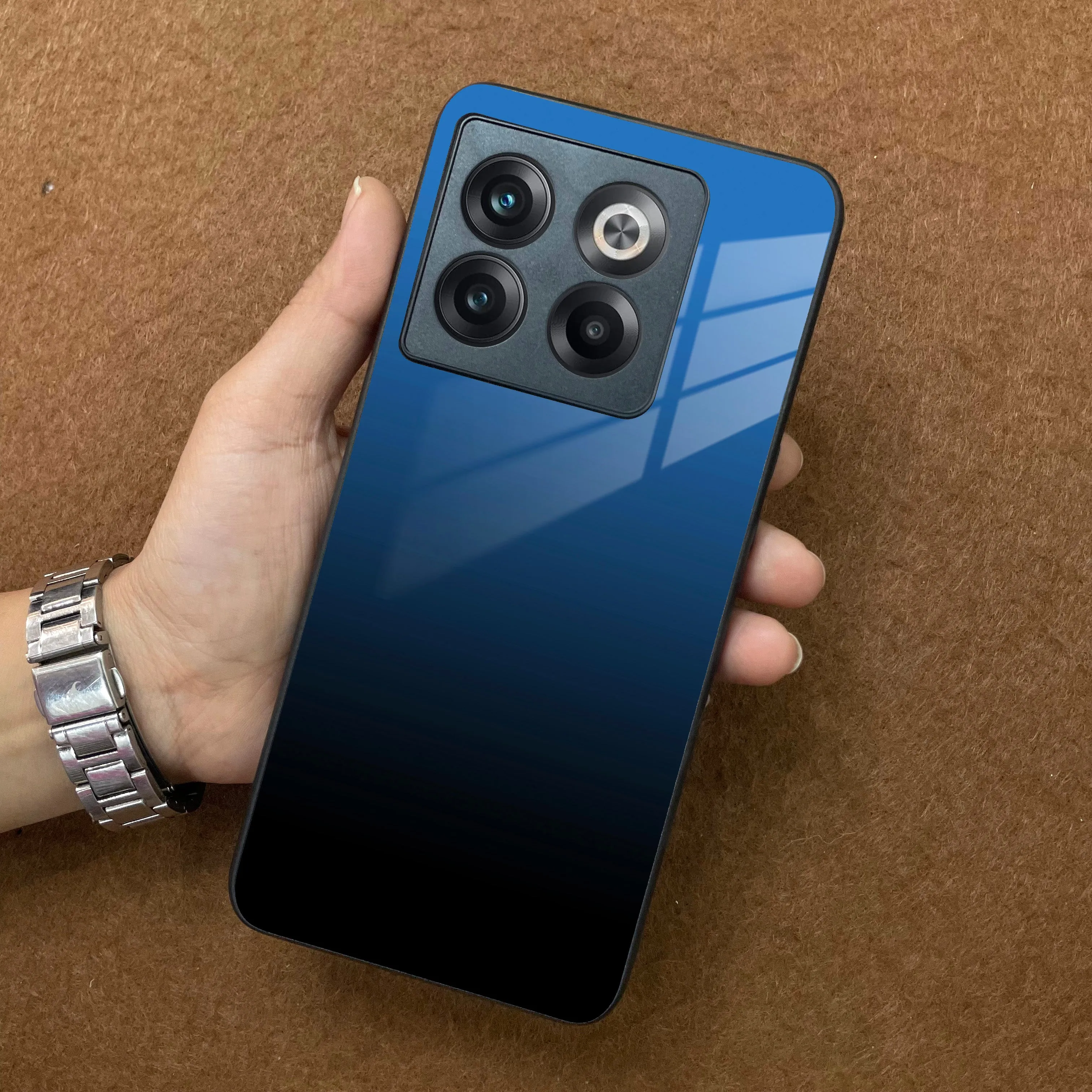 Blue Gradient Glass Case Cover For OnePlus