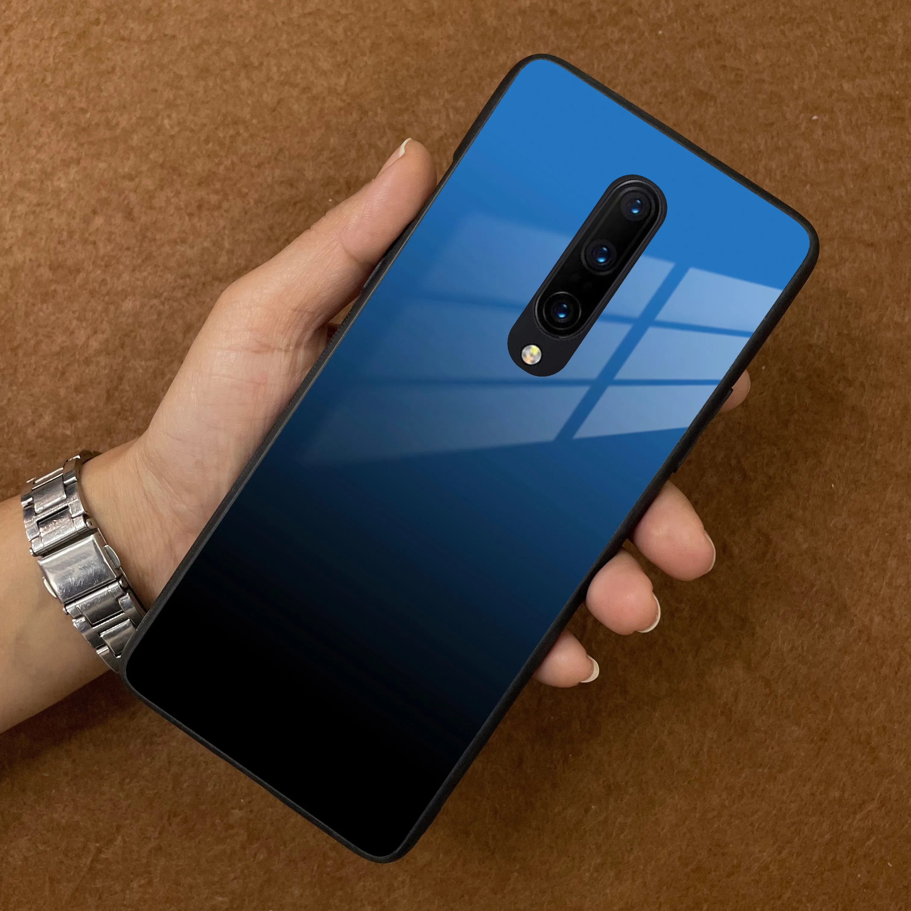 Blue Gradient Glass Case Cover For OnePlus