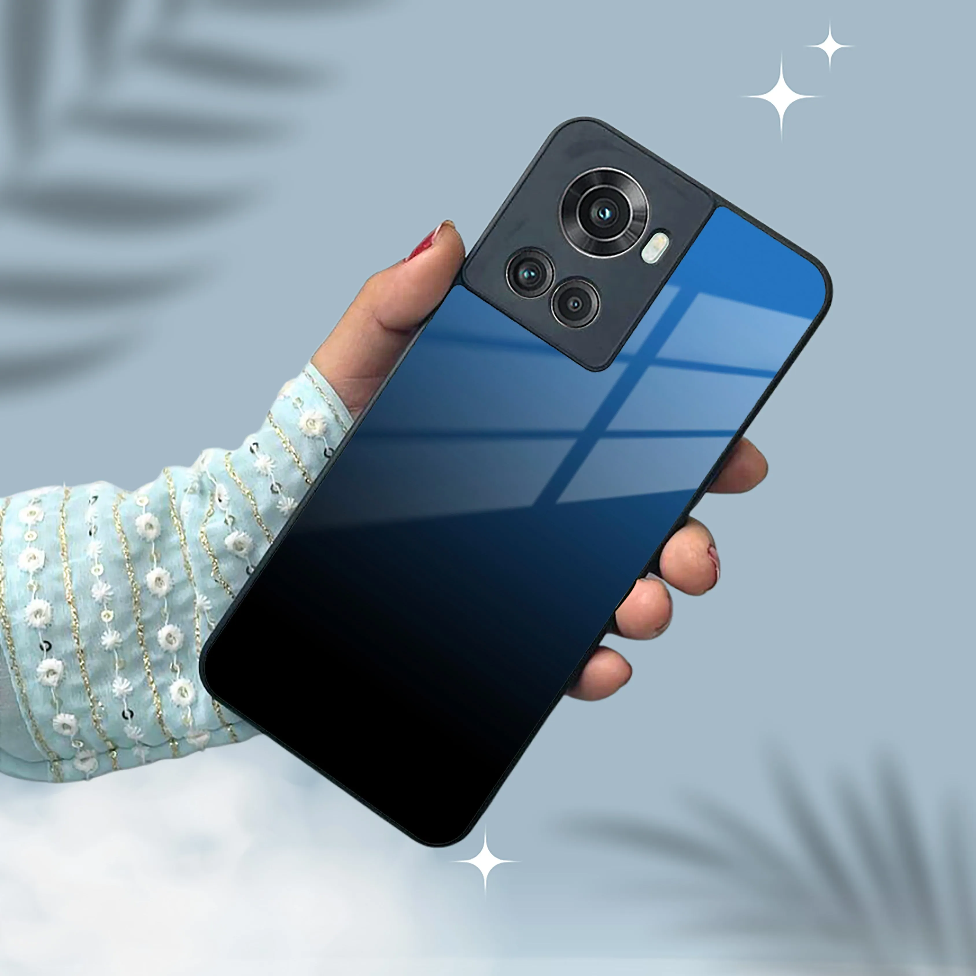 Blue Gradient Glass Case Cover For OnePlus
