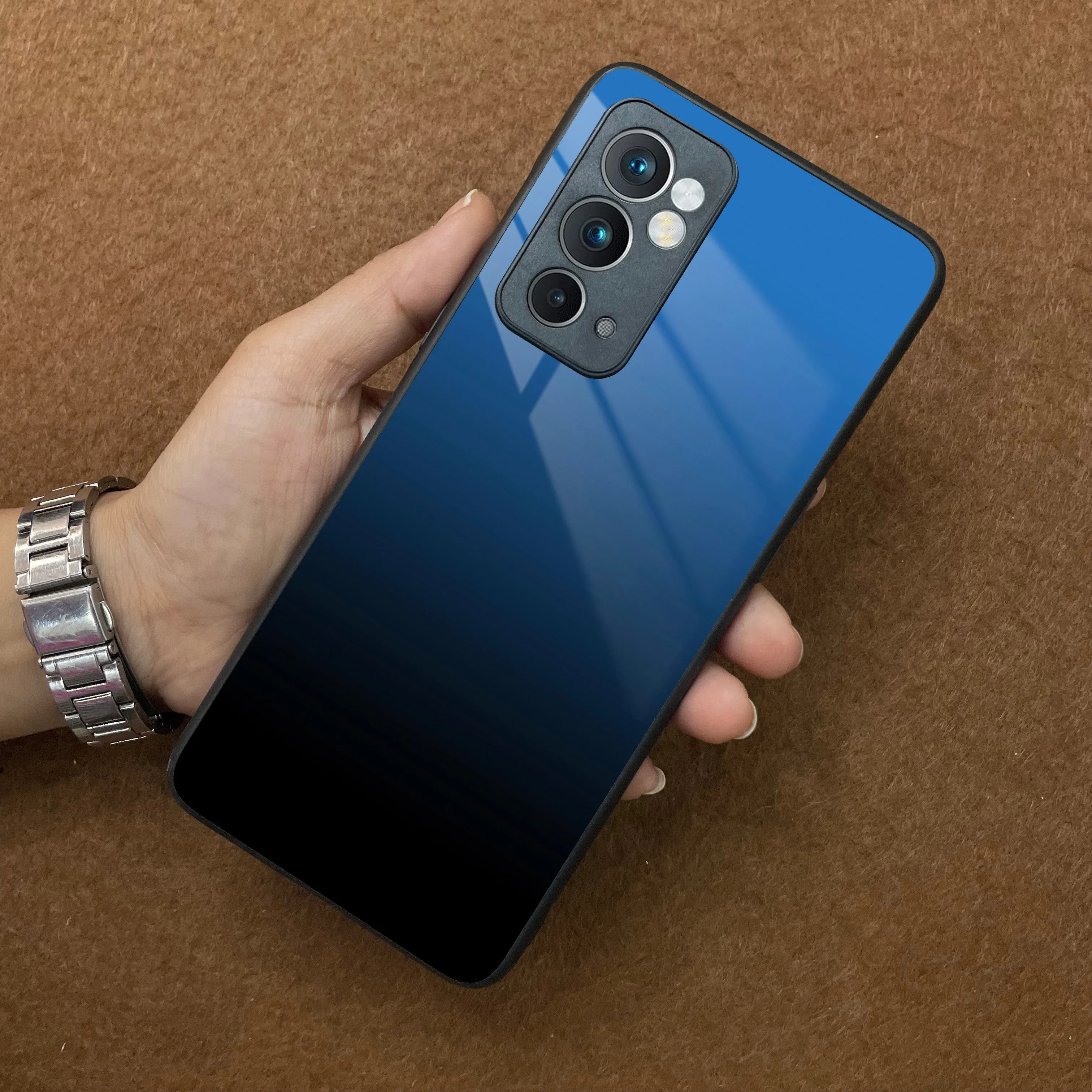 Blue Gradient Glass Case Cover For OnePlus