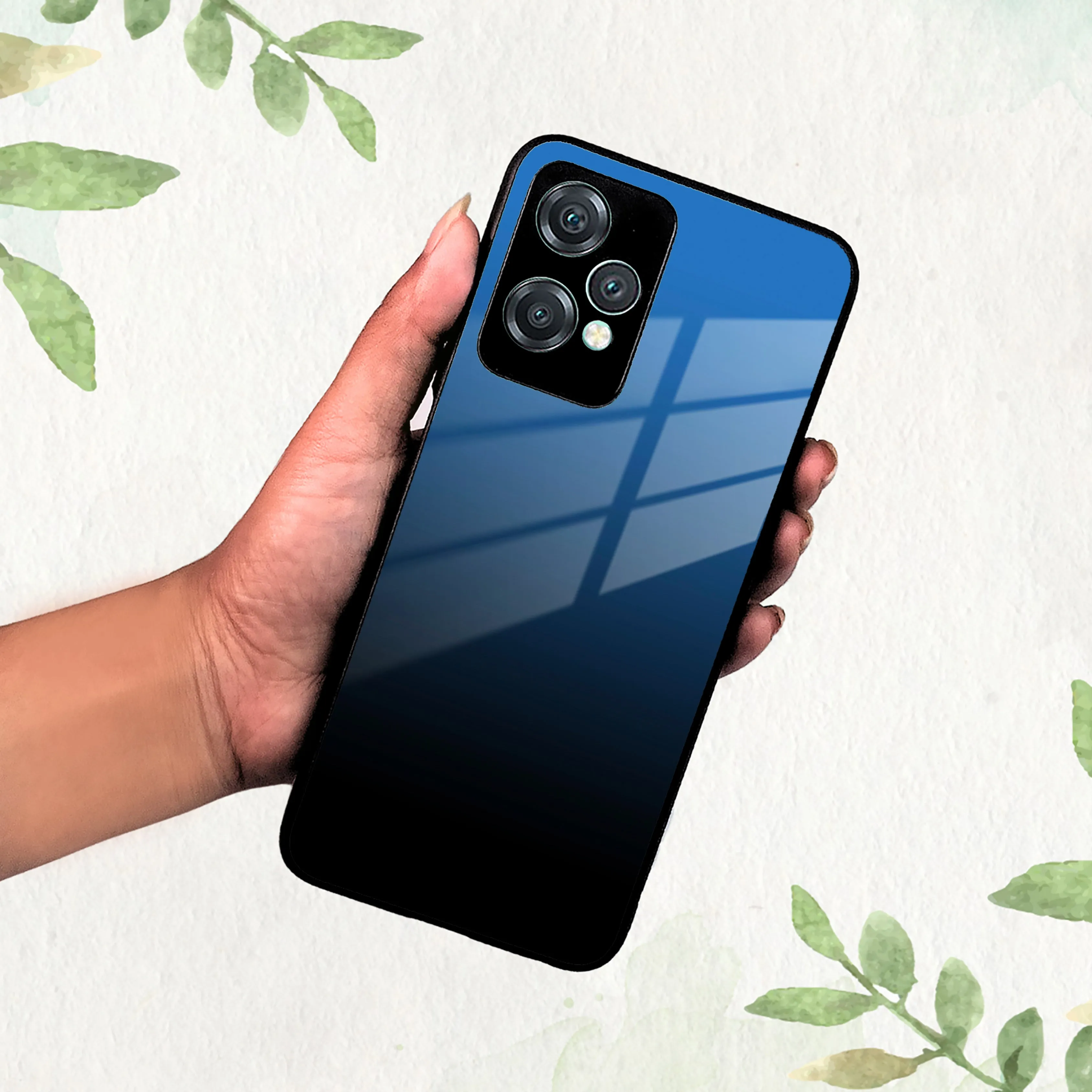 Blue Gradient Glass Case Cover For OnePlus