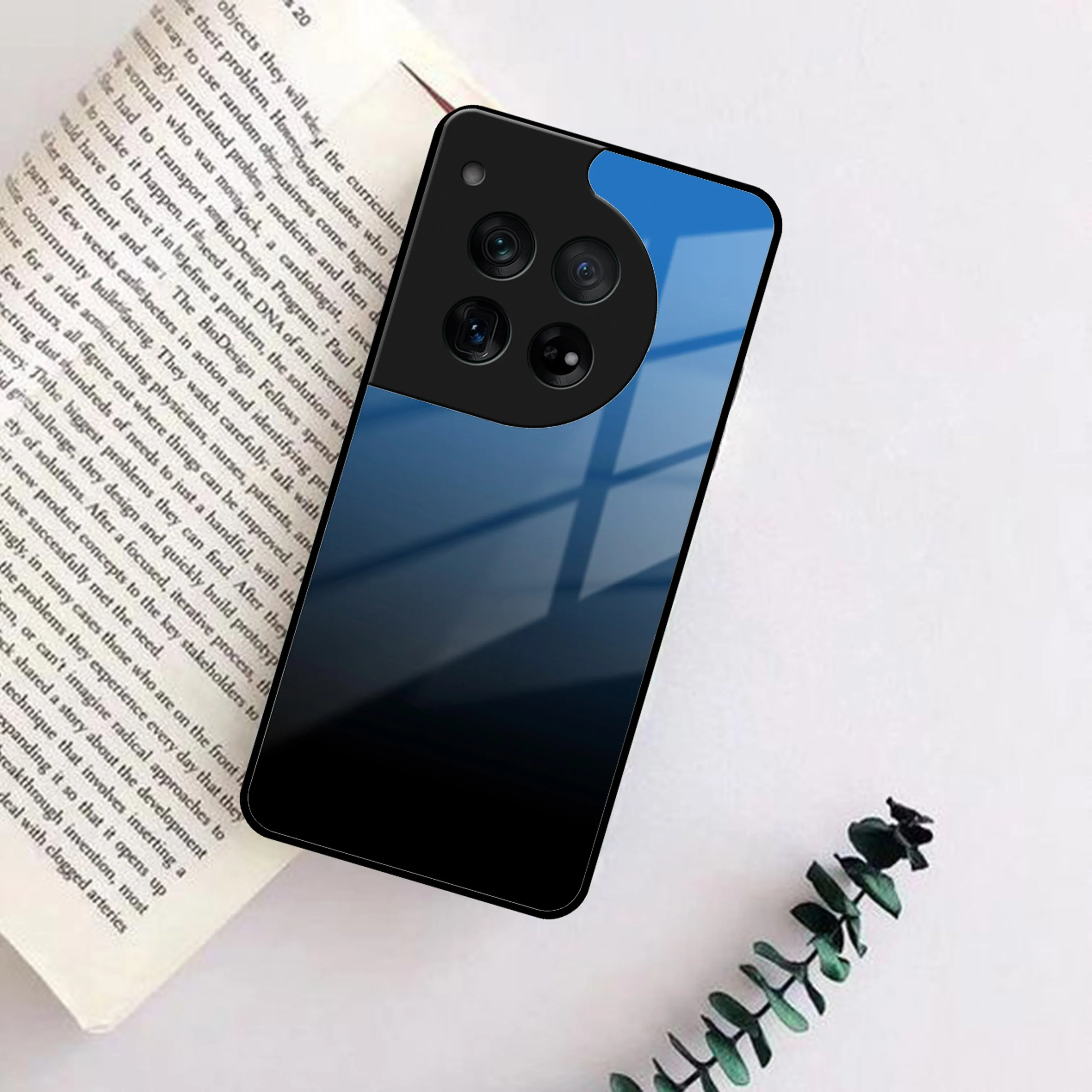 Blue Gradient Glass Case Cover For OnePlus