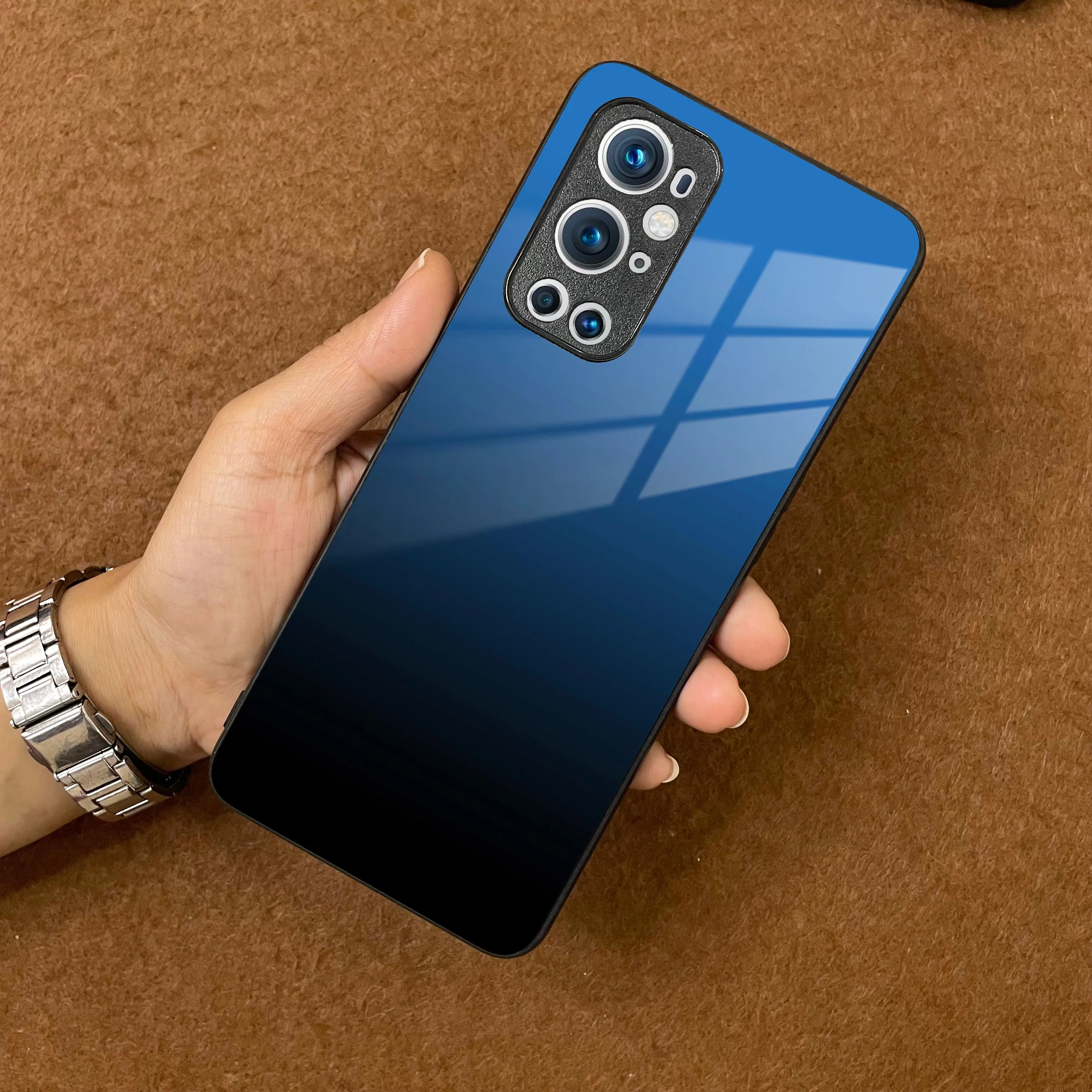 Blue Gradient Glass Case Cover For OnePlus