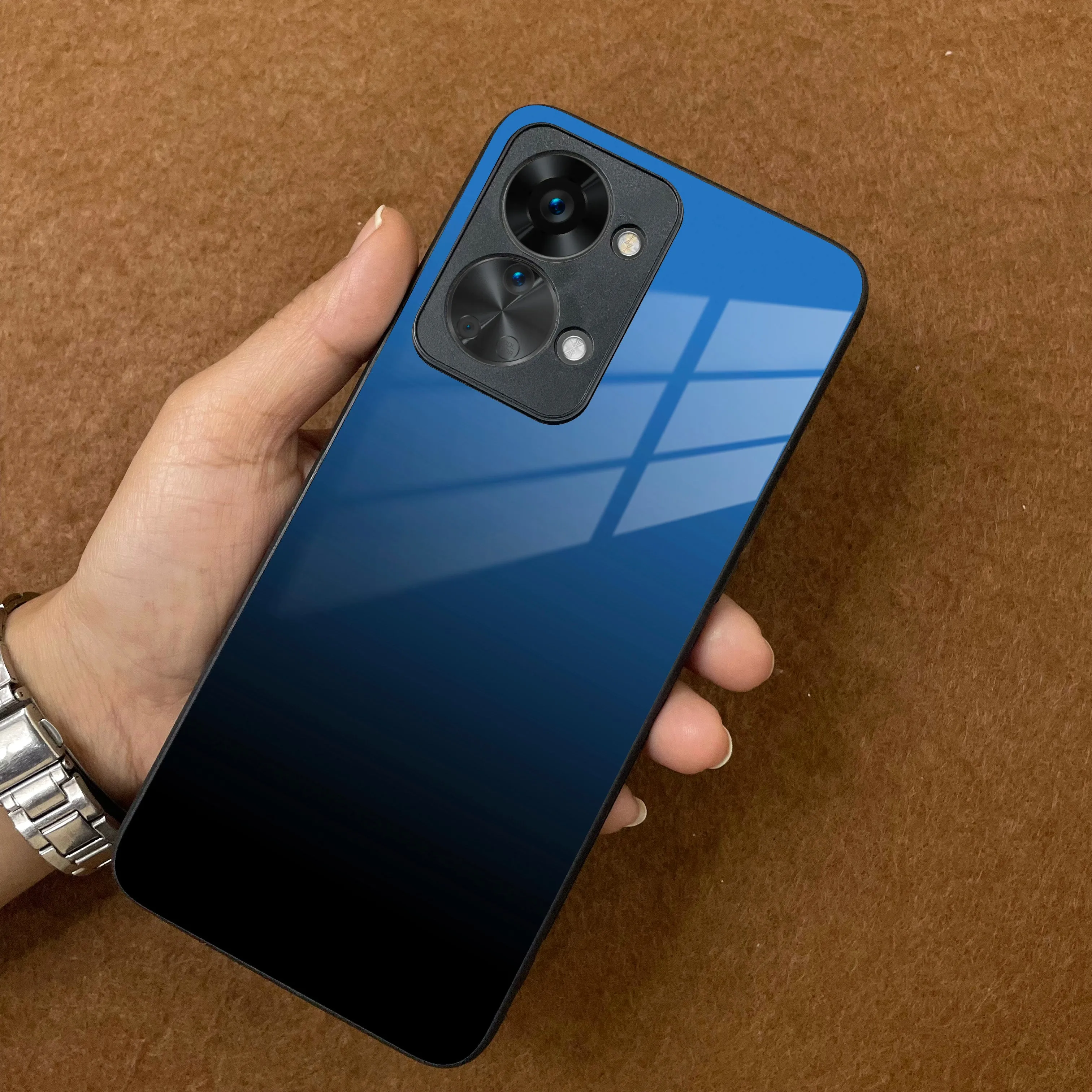 Blue Gradient Glass Case Cover For OnePlus