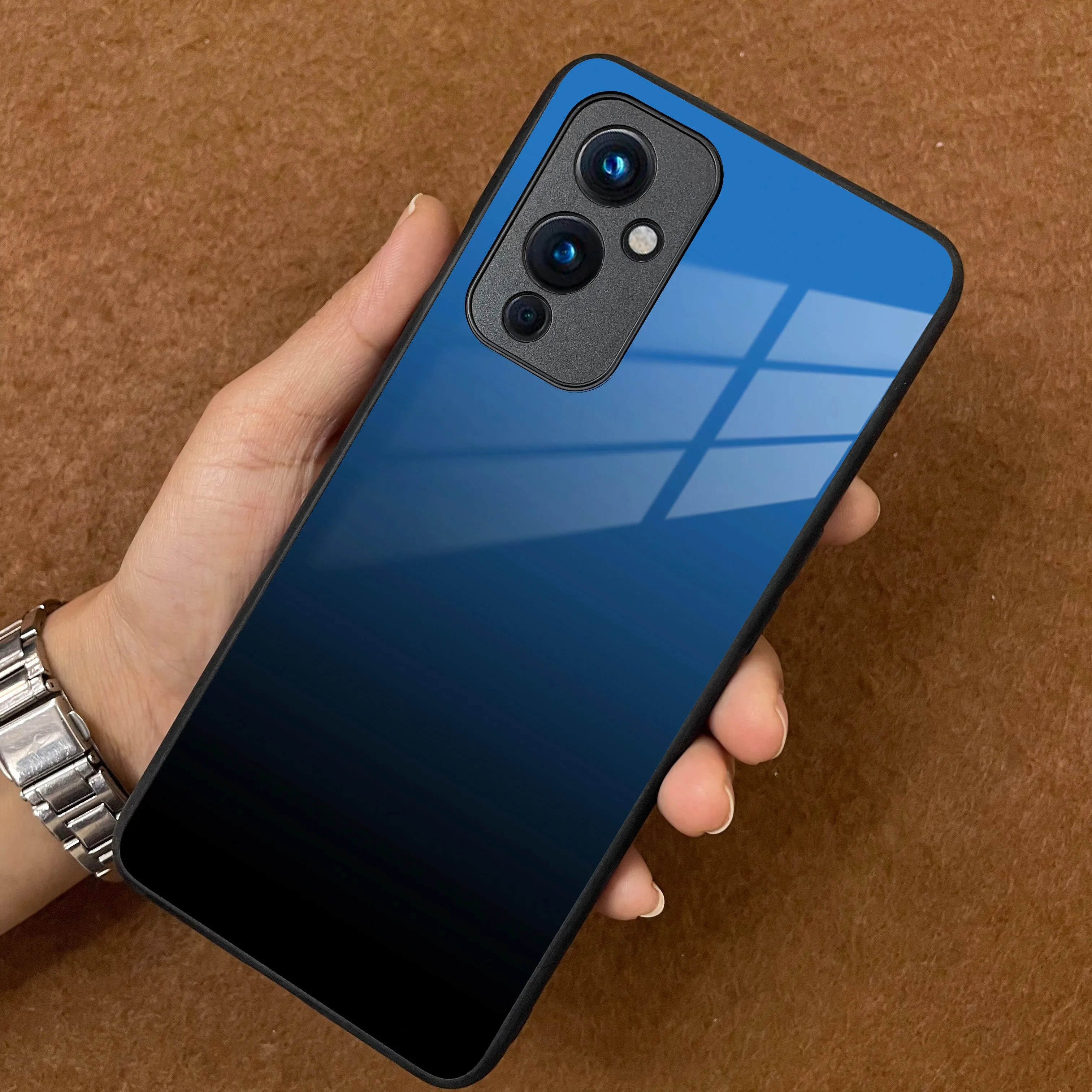 Blue Gradient Glass Case Cover For OnePlus
