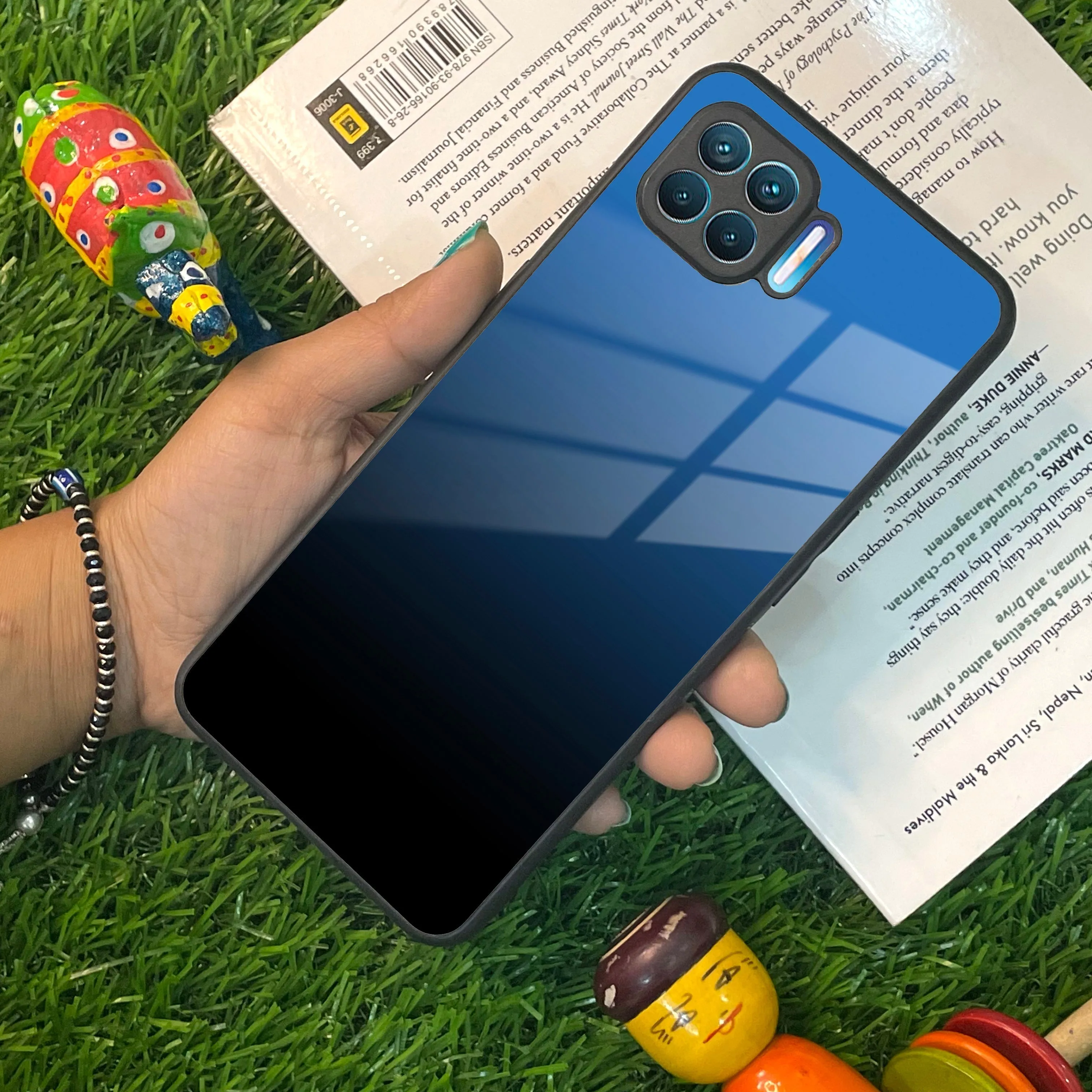 Blue Gradient Glass Case Cover For Oppo