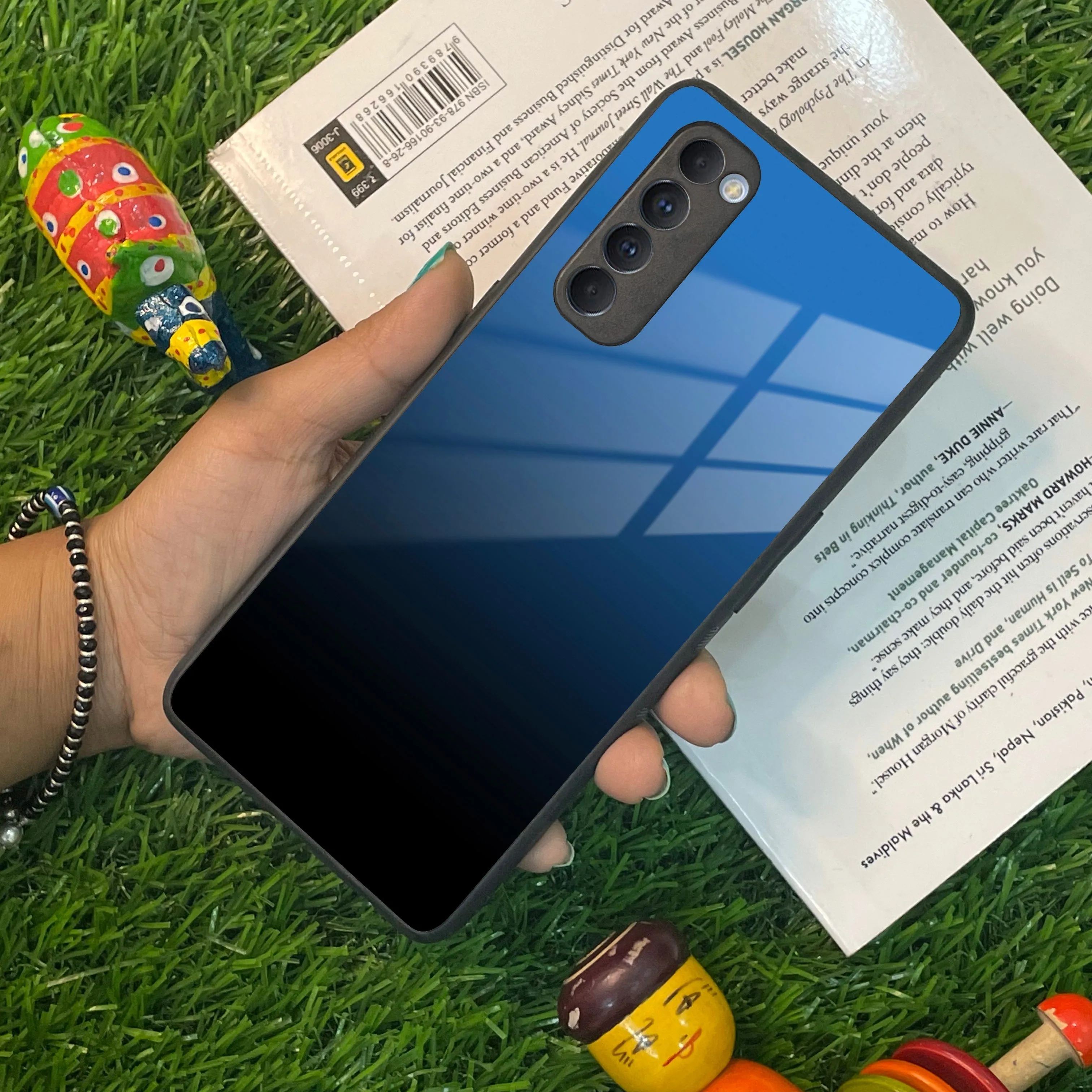 Blue Gradient Glass Case Cover For Oppo