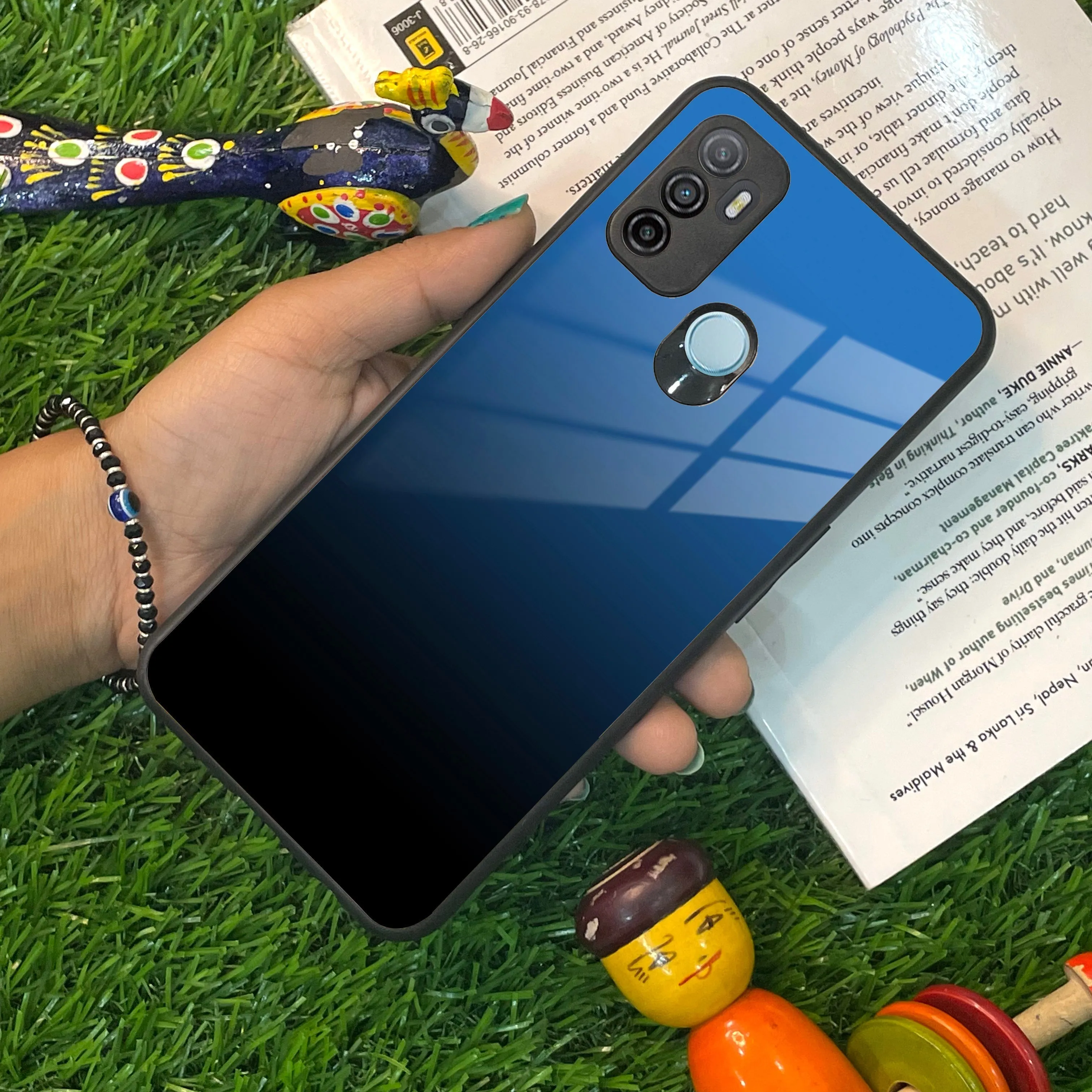 Blue Gradient Glass Case Cover For Oppo