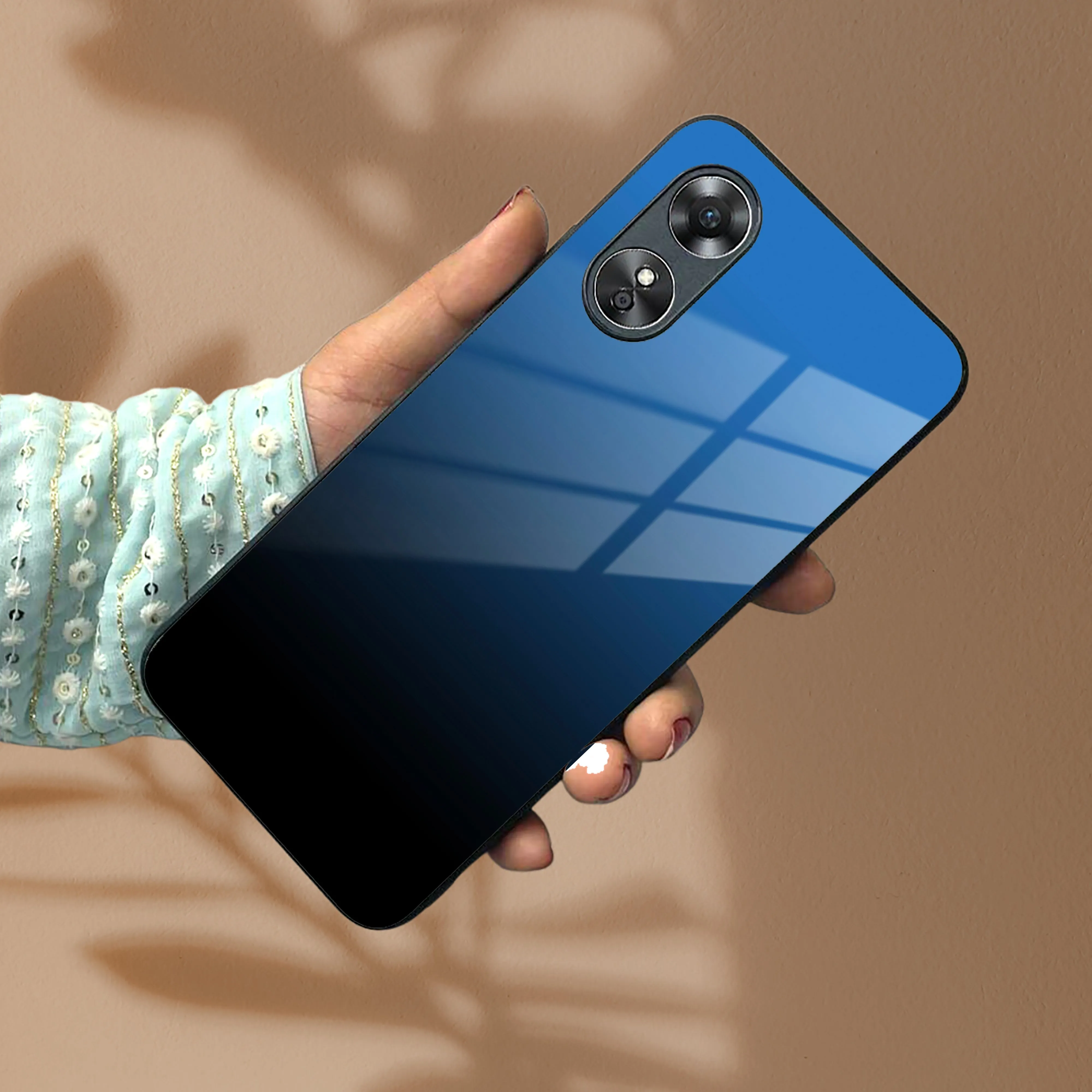Blue Gradient Glass Case Cover For Oppo