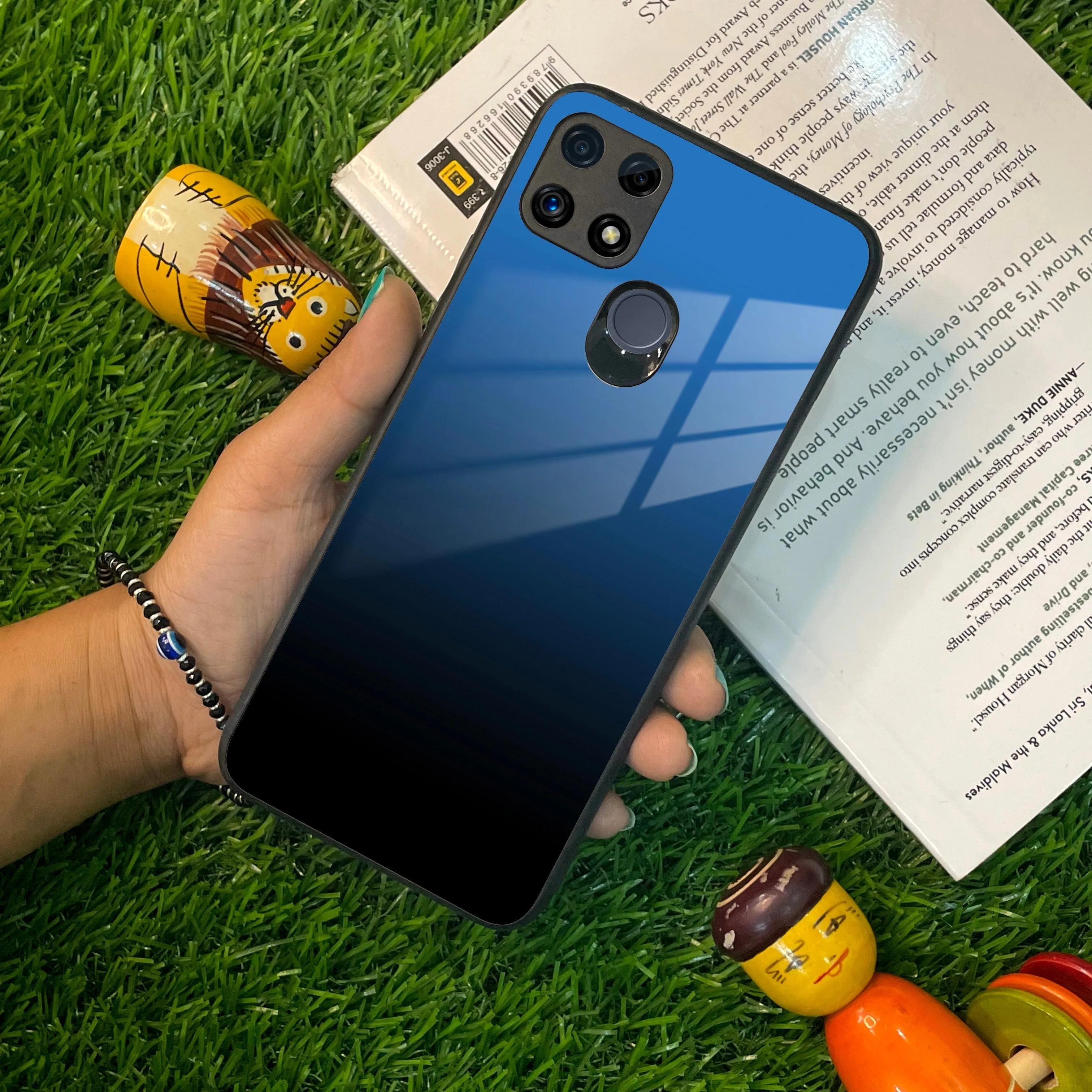 Blue Gradient Glass Case Cover For Oppo