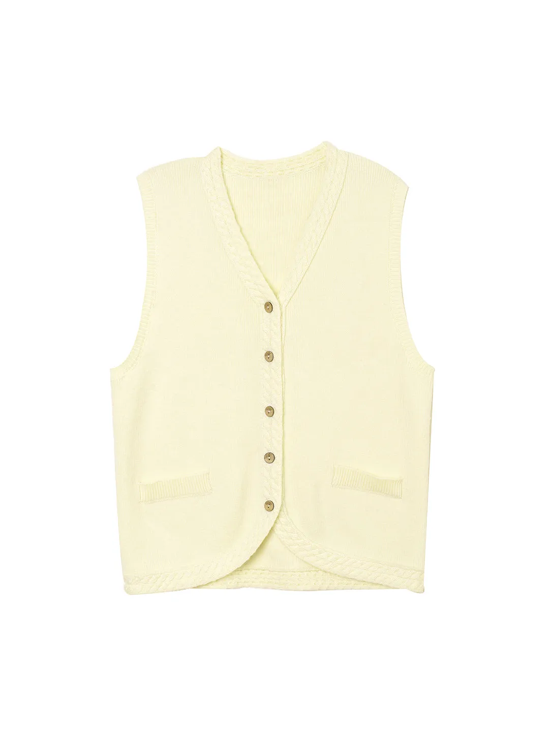 Brielle Cable White Knitted Vest