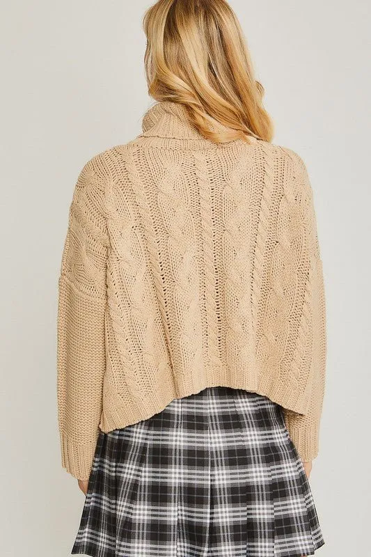 Cable Knit Turtleneck Sweater