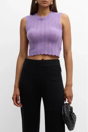 Cashmere Scalloped Crop Top