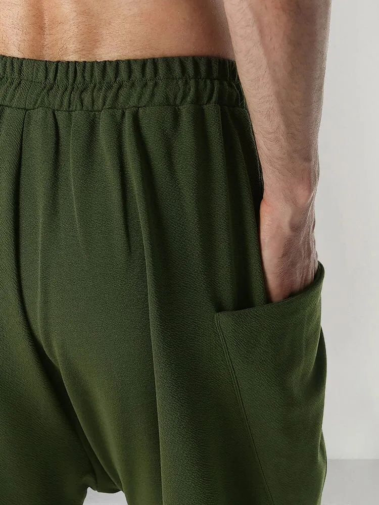 Casual Solid Sports Drop Crotch Pants