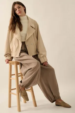 Chill Factor Washed Velvet Oversized Lapel Jacket