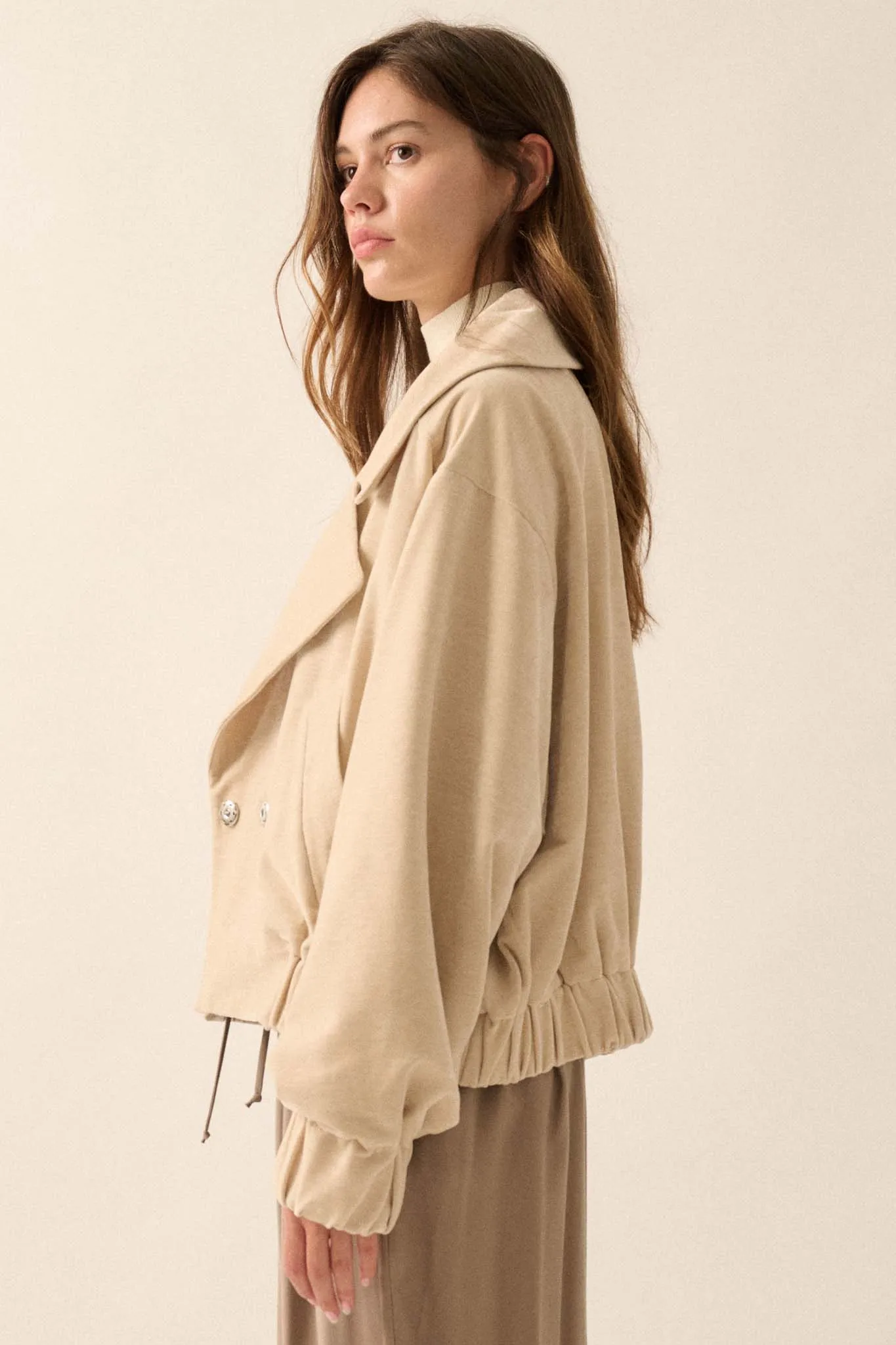 Chill Factor Washed Velvet Oversized Lapel Jacket