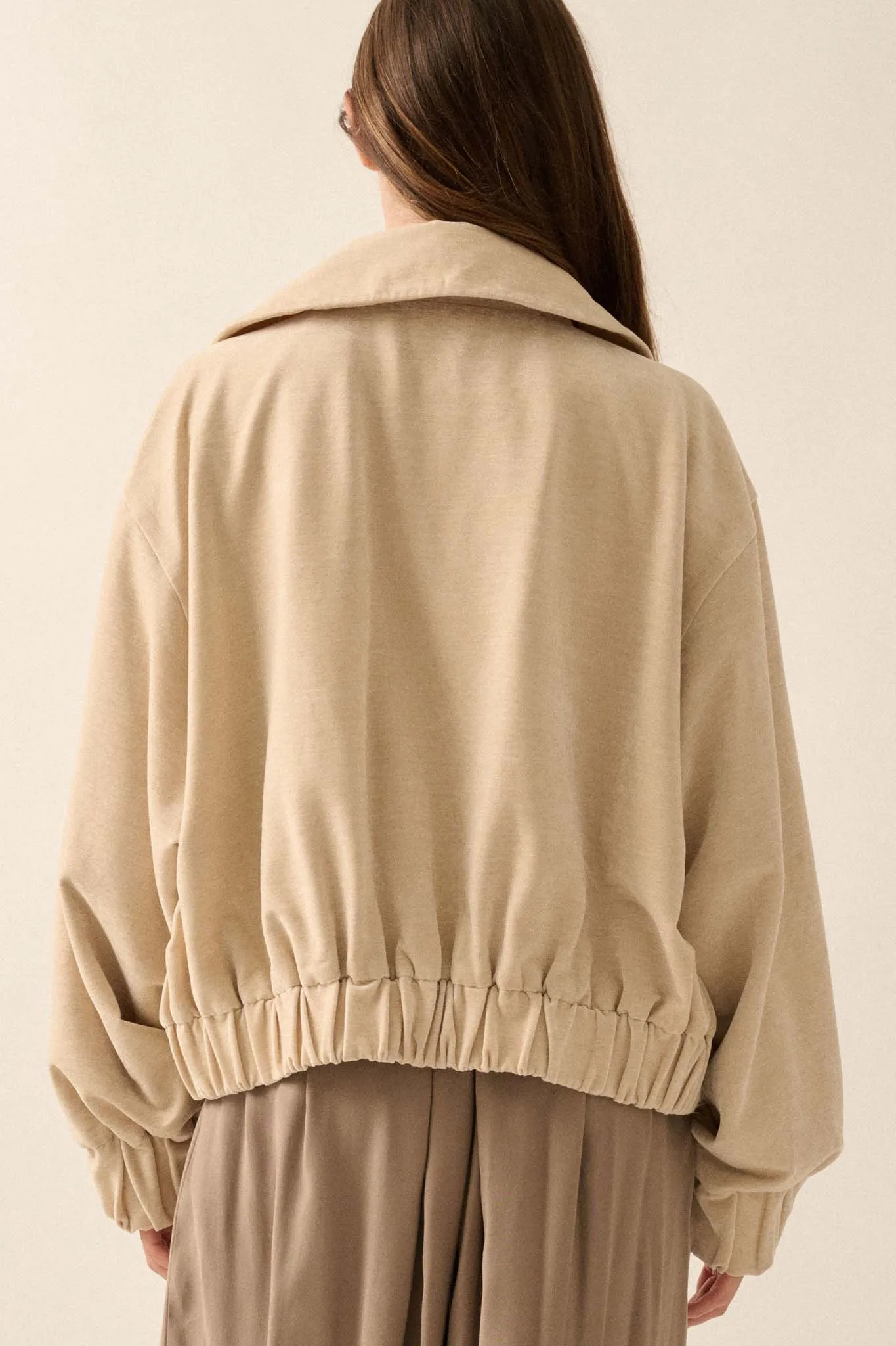 Chill Factor Washed Velvet Oversized Lapel Jacket