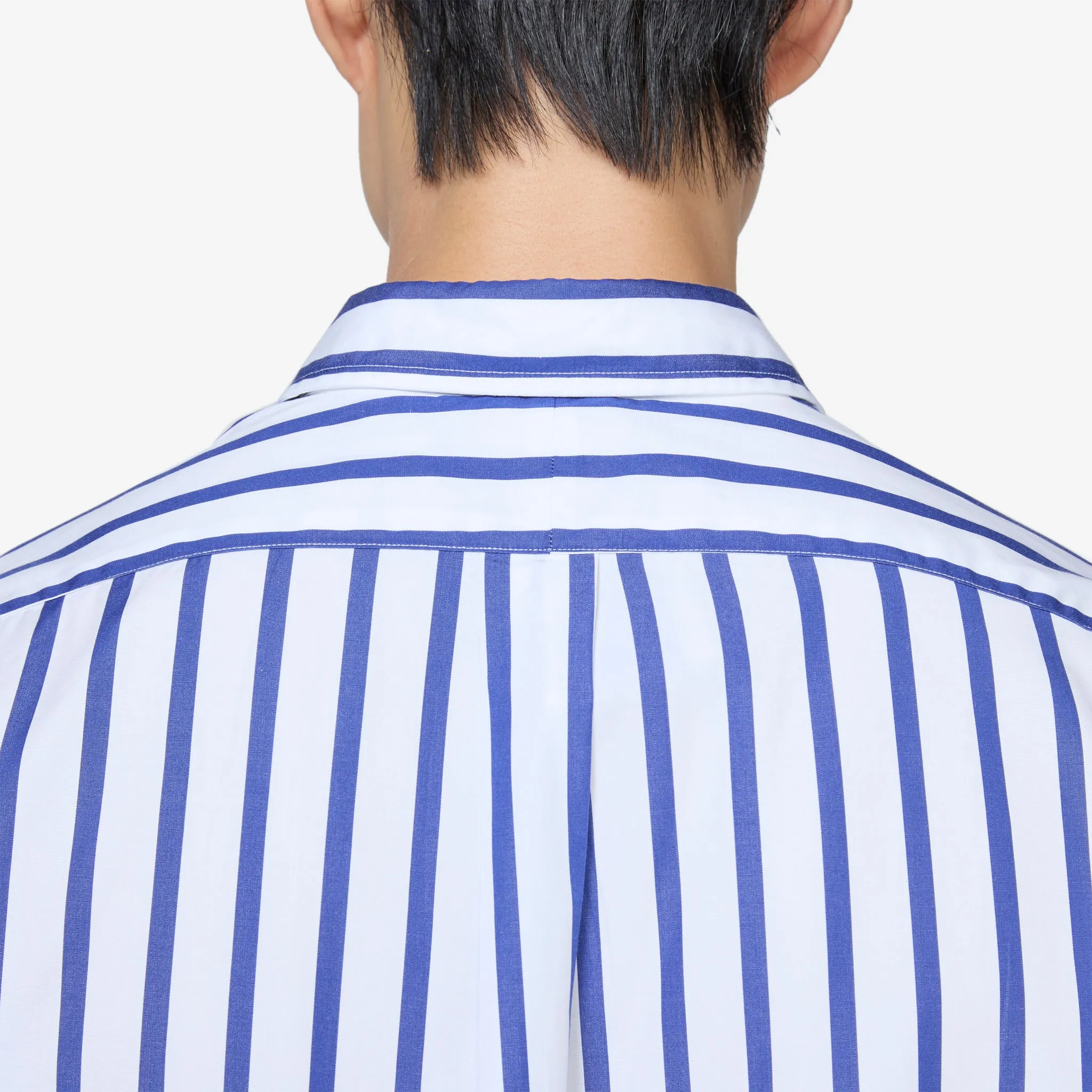 Classic Fit Striped Poplin Workshirt 6096 Blue | White