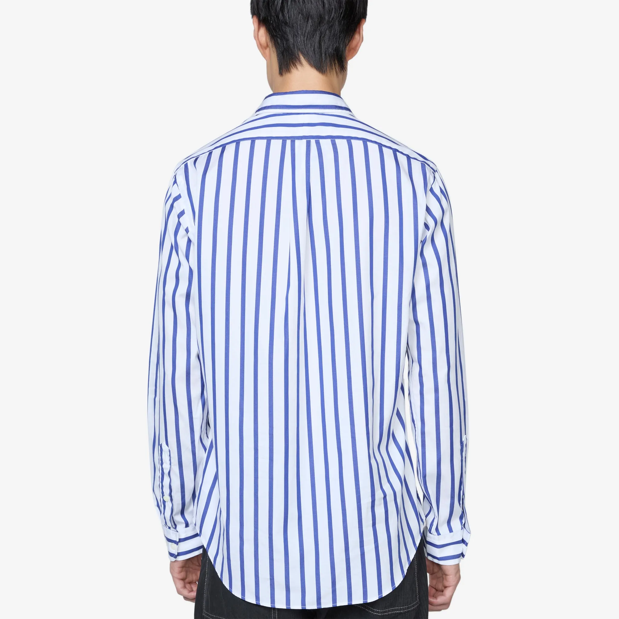 Classic Fit Striped Poplin Workshirt 6096 Blue | White