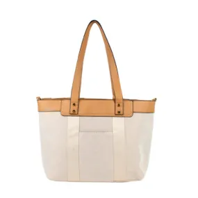 Color-block canvas tote - apricot