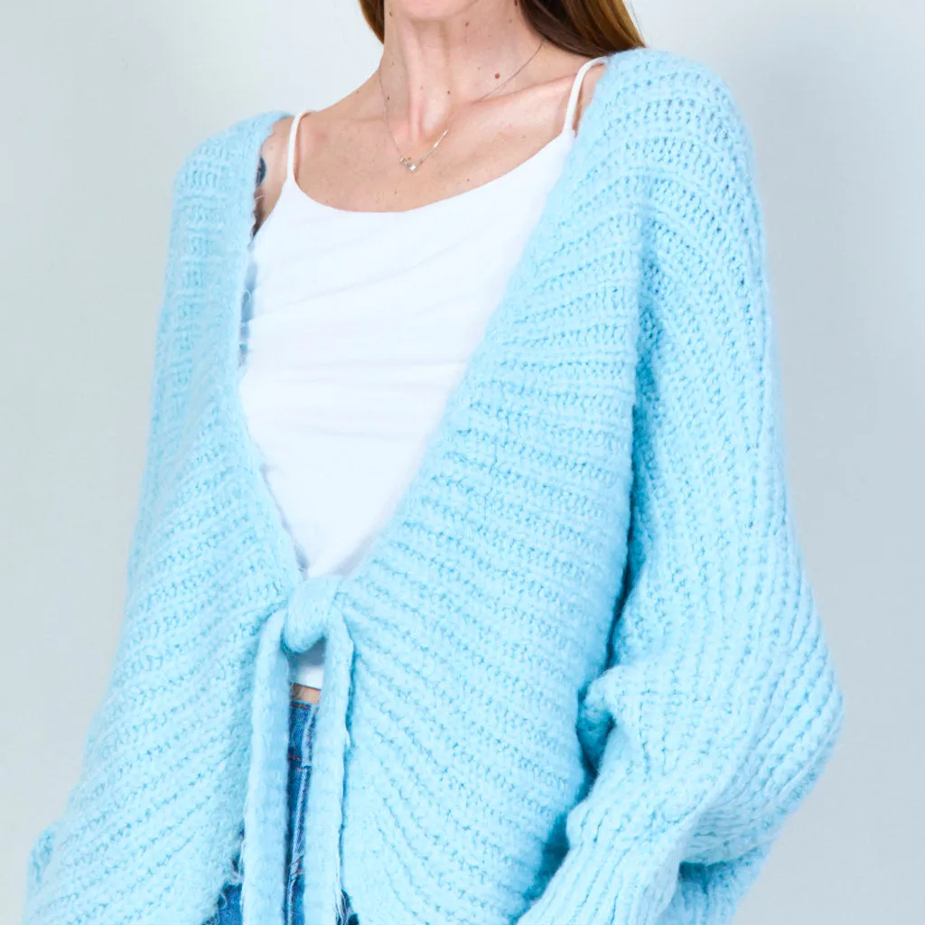 Cozy tie-front cardigan wholesale