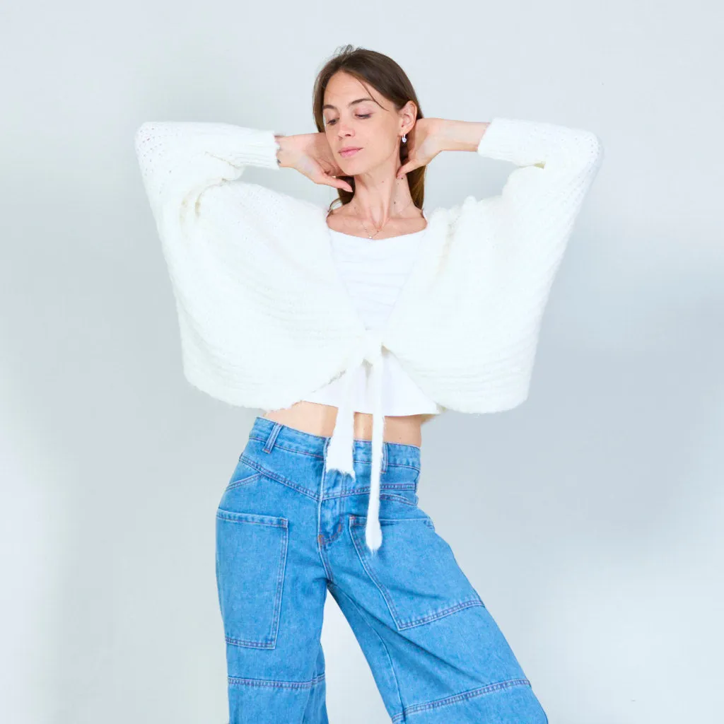 Cozy tie-front cardigan wholesale