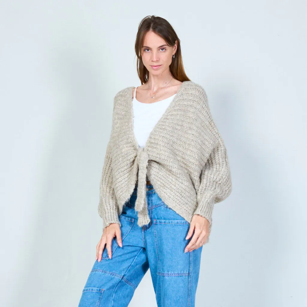Cozy tie-front cardigan wholesale