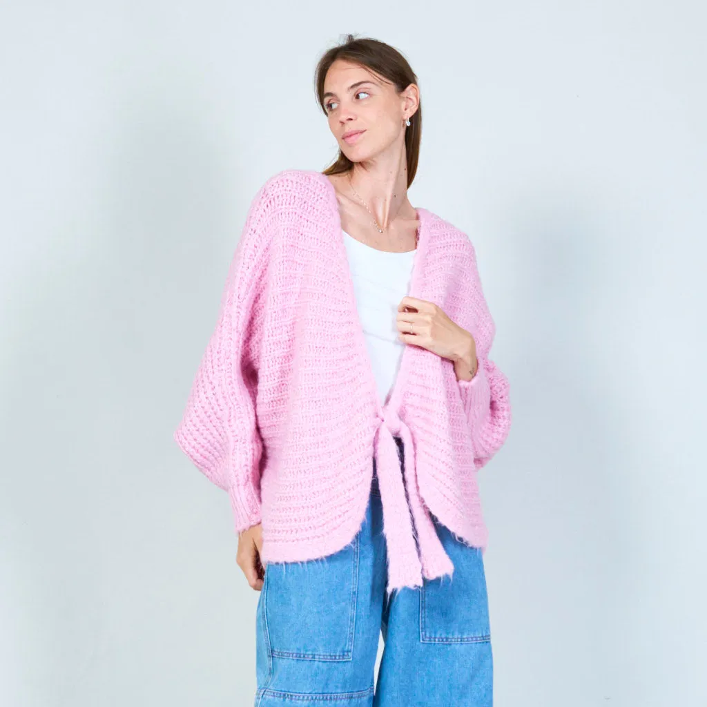 Cozy tie-front cardigan wholesale
