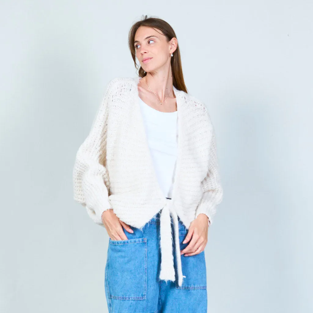 Cozy tie-front cardigan wholesale