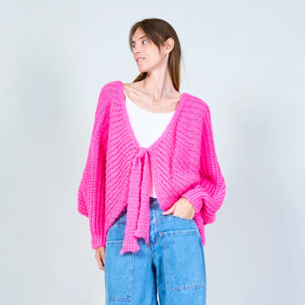 Cozy tie-front cardigan wholesale