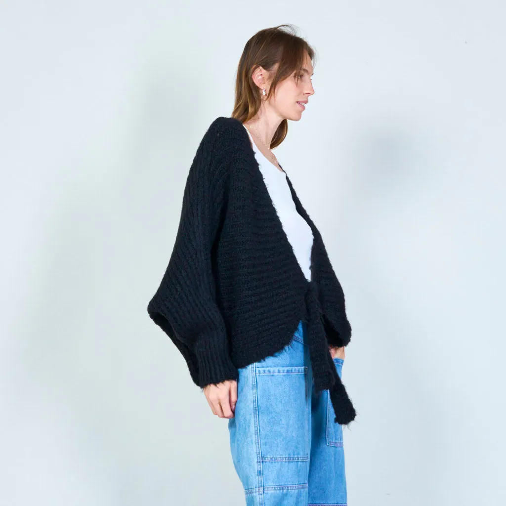 Cozy tie-front cardigan wholesale
