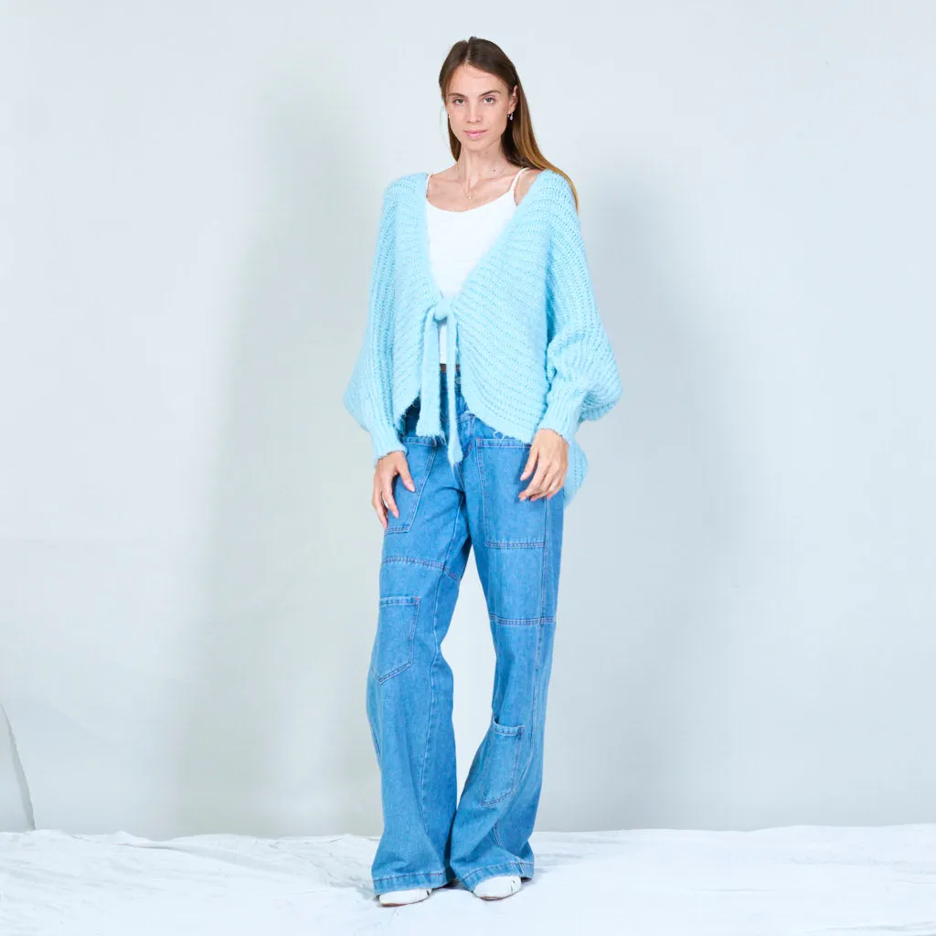 Cozy tie-front cardigan wholesale
