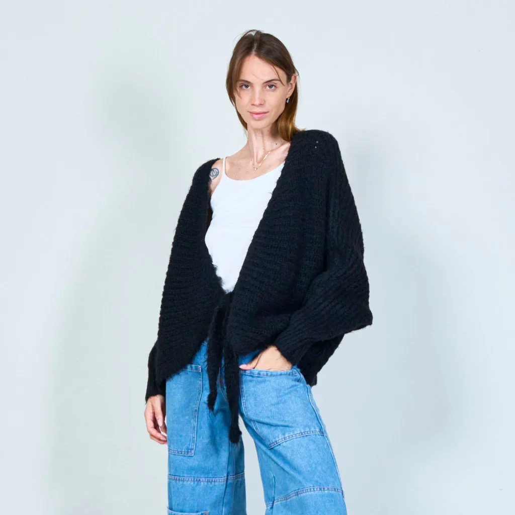 Cozy tie-front cardigan wholesale