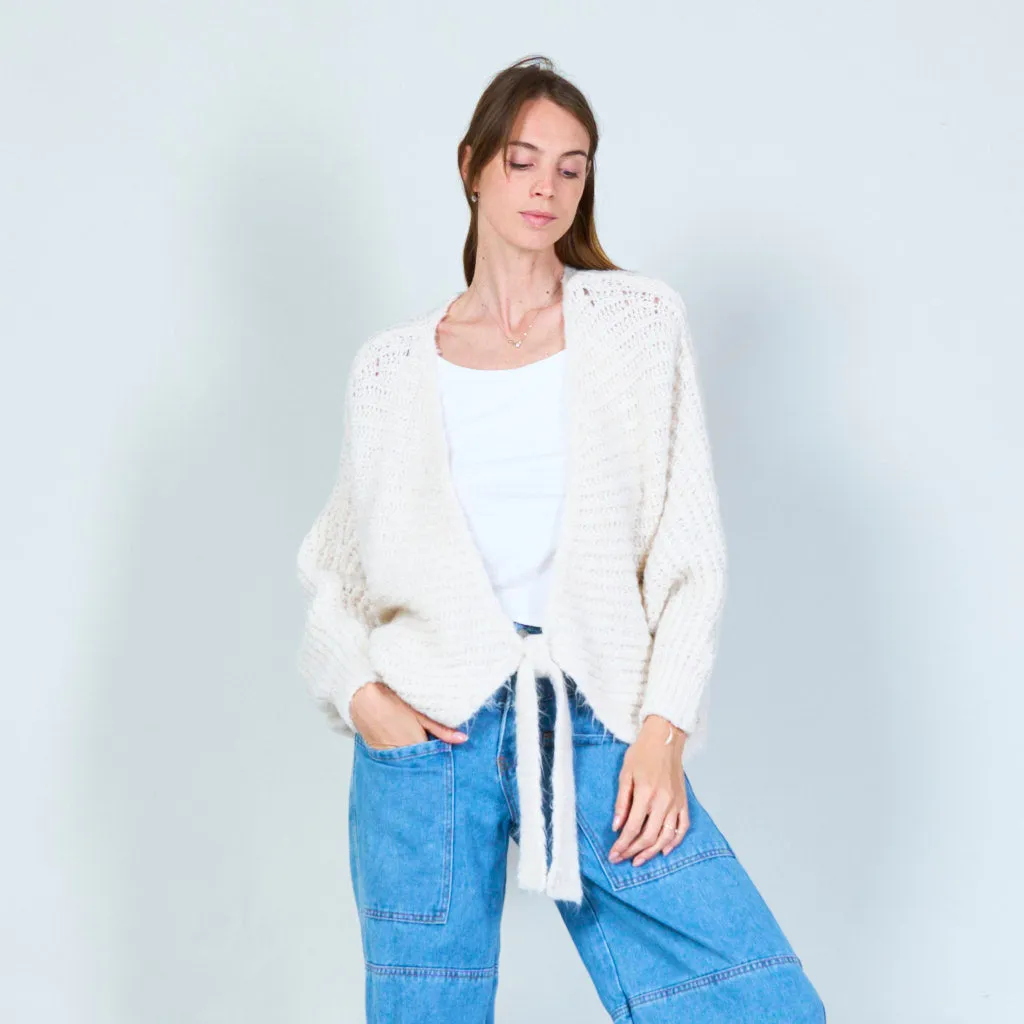 Cozy tie-front cardigan wholesale