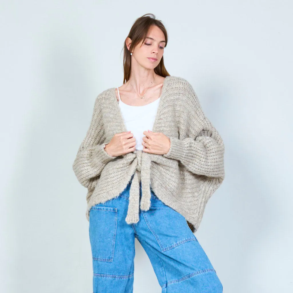 Cozy tie-front cardigan wholesale