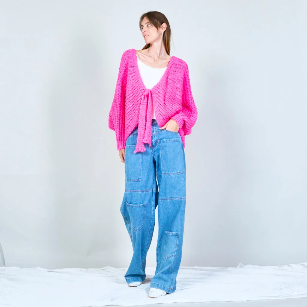 Cozy tie-front cardigan wholesale