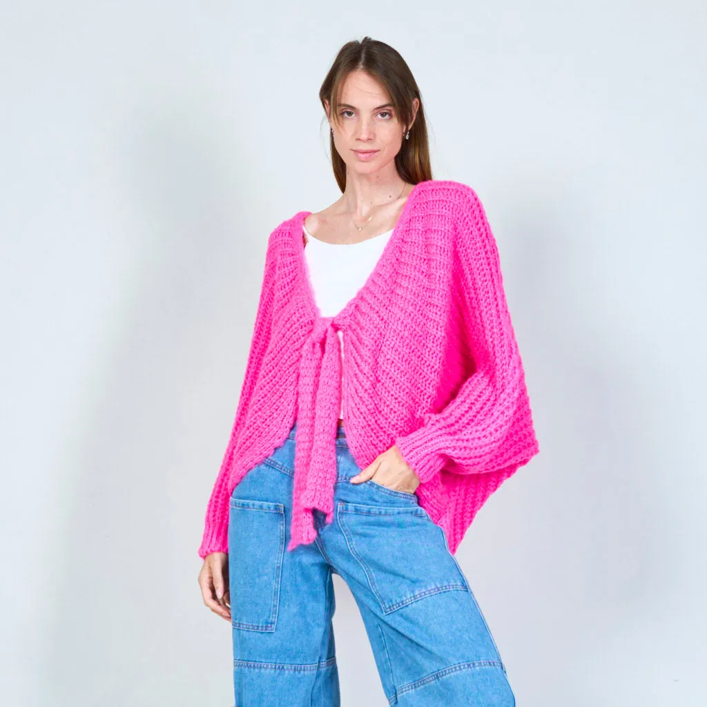 Cozy tie-front cardigan wholesale