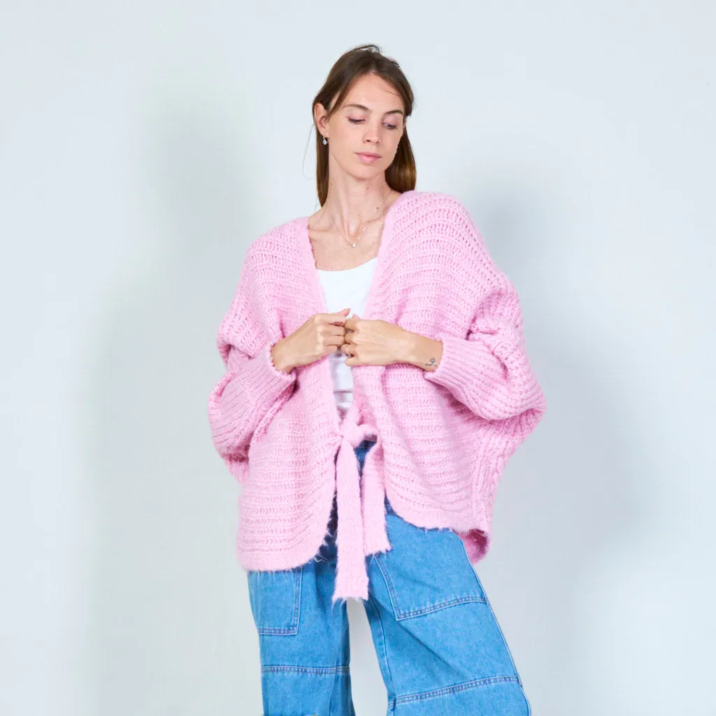 Cozy tie-front cardigan wholesale