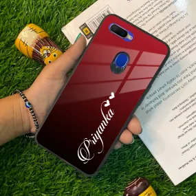 Customize Name Gradient Glass Case Cover Red Wine For Oppo